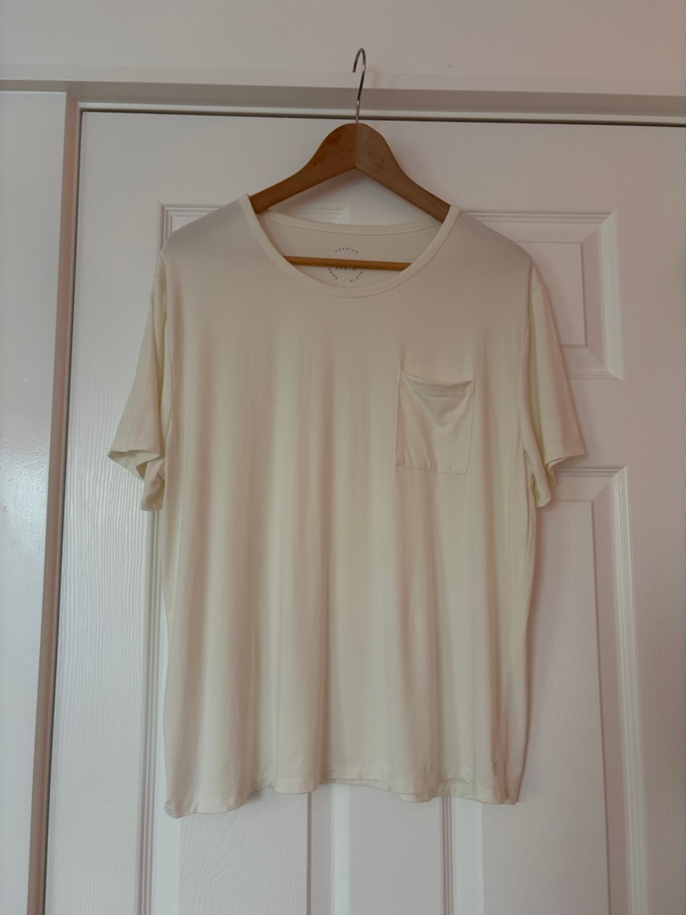 Cozy Earth Women’s Bamboo Stretch-knit Short Sleeve Crew LoungeTee — Ivory